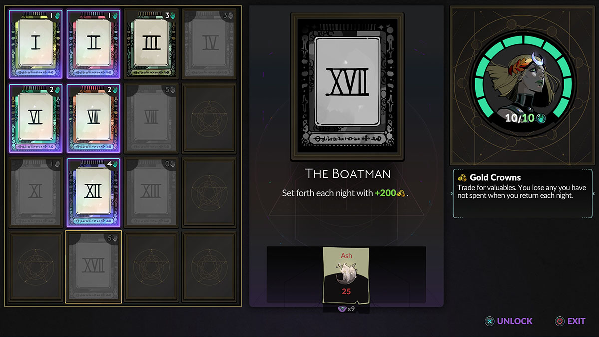 The Boatman Arcana Card in Hades 2