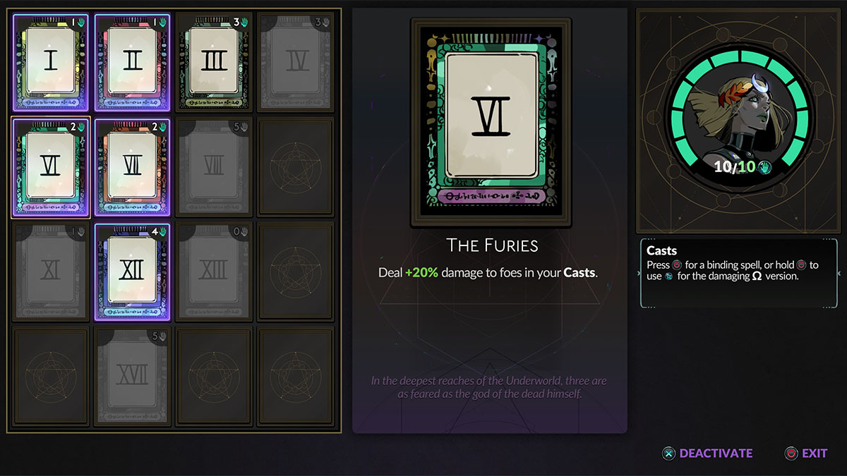 The Furies Arcana Card in Hades 2