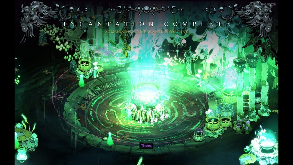 Green light coming out from the cauldron in Hades 2