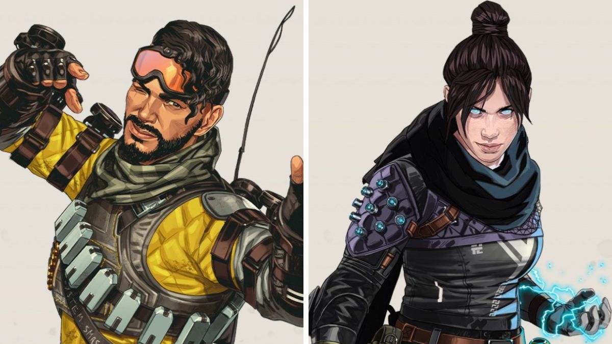 A side by side of Mirage and Wraith from Apex Legends 