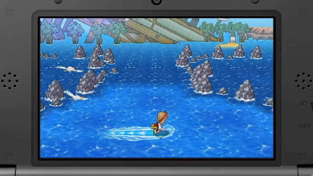 Der Spieler surft in ORAS auf Pokémon