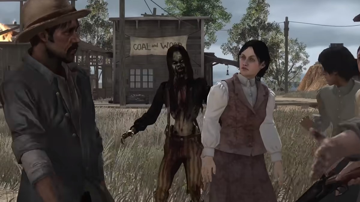 Zombie approaching group in Red Dead Redemption: Undead Nightmare