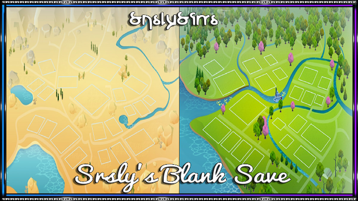 Sims 4-Karte mit leeren Grundstücken von Srsyls Blank Save-Datei für Sims 4