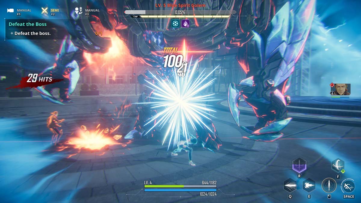 Jinwoo deals ultimate damage to a boss in Solo Leveling: Arise