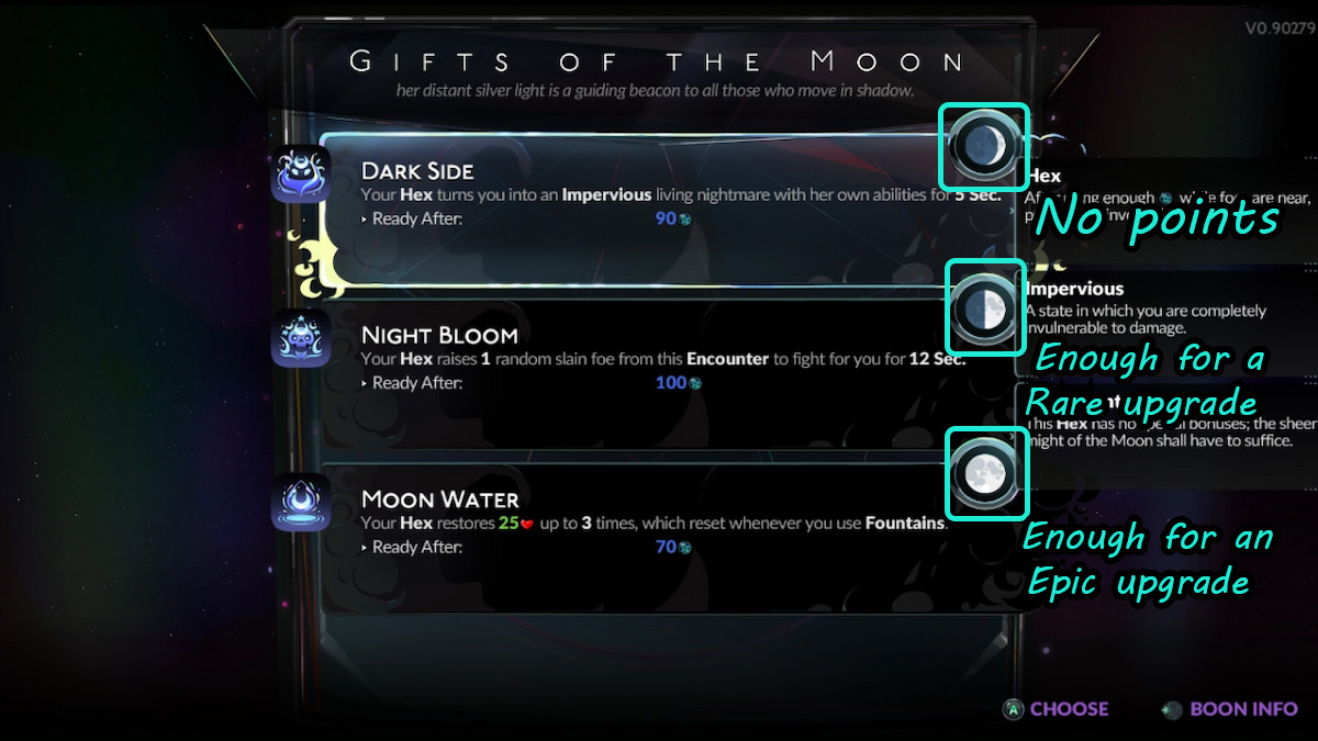 gift of the moon seline boon in hades 2