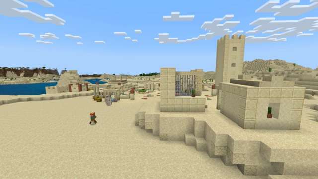 A Desert Village with a Blacksmith in Minecraft