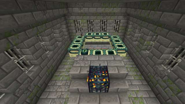 A Minecraft End Portal with one Eye of Ender
