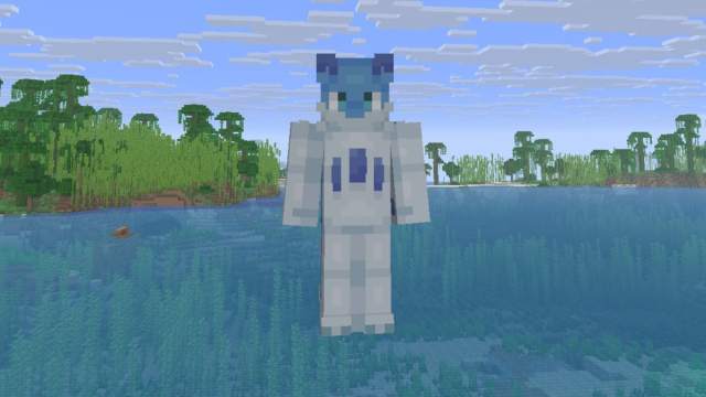 A Minecraft skin featuring Chillet from Palworld