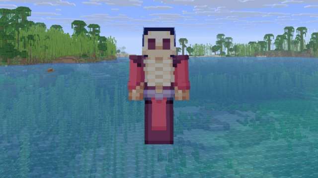 A Minecraft skin of the Necrobinder from Slay the Spire 2