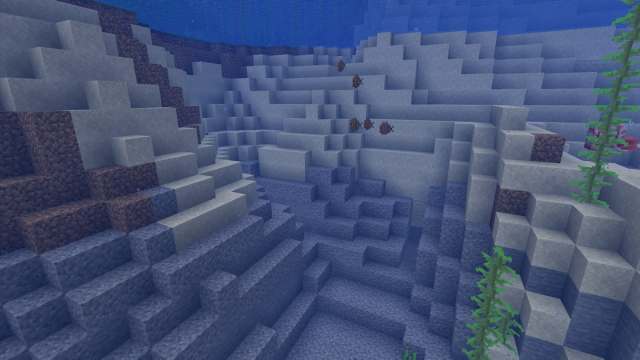 Finding gravel blocks between a beach biome and a Lukewarm Ocean in Minecraft