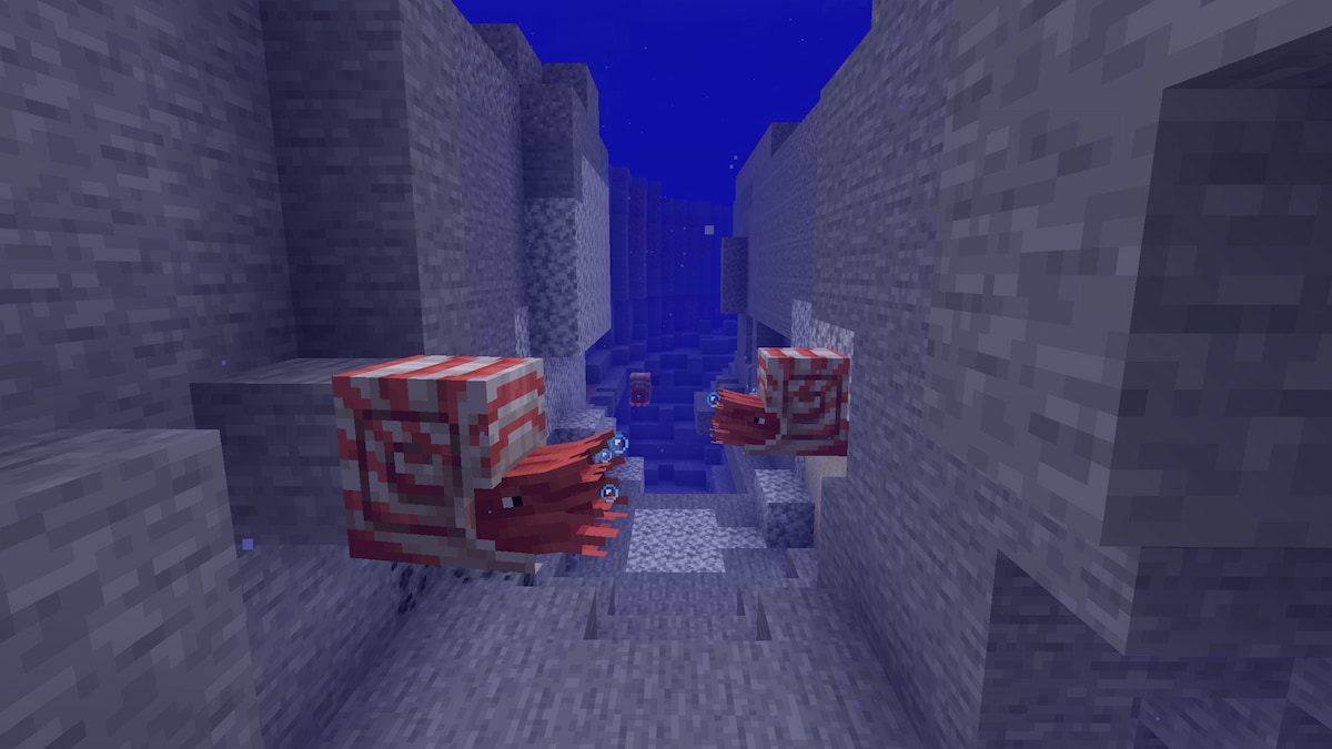 Three Nautili in Minecraft