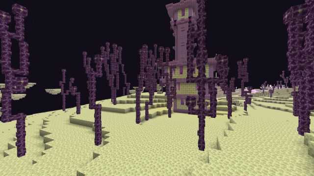 A group of Chorus Plants in The End in Minecraft