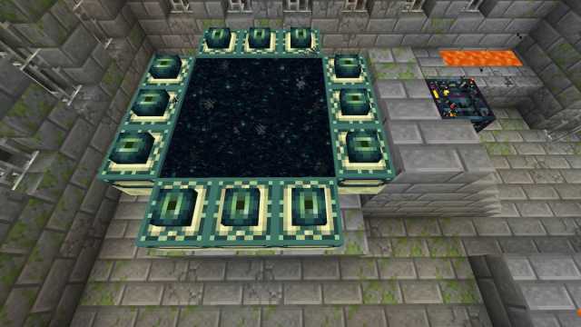 An End Portal in a Minecraft Stronghold