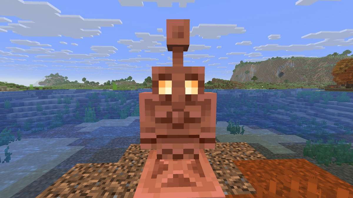 A Minecraft Copper Golem