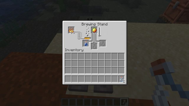 The brewing recipe for a Mundane Potion in Minecraft