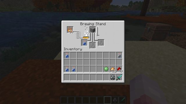 The Minecraft crafting recipe for a Potion of Infestation