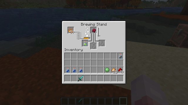 Crafting a Potion of Invisibility in Minecraft