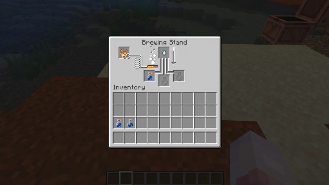 The recipe for a Potion of Regeneration in Minecraft