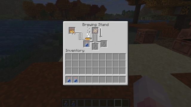 Brewing a Potion of Slow Falling in Minecraft