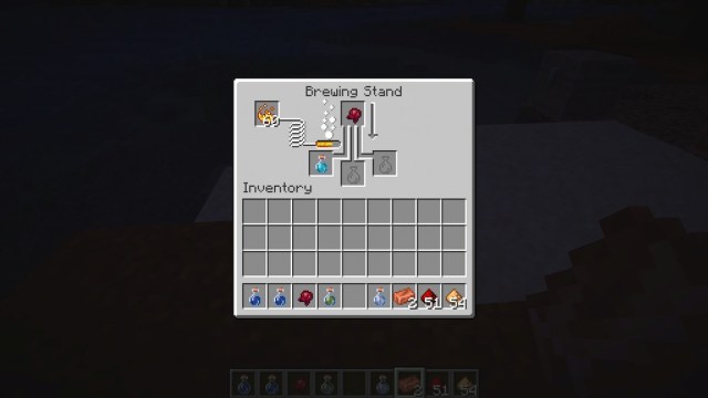 Crafting a Potion of Slowness in Minecraft
