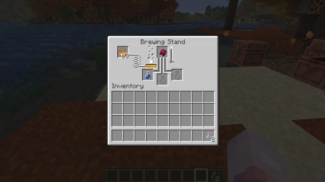 The brewing recipe for a Potion of Weakness in Minecraft