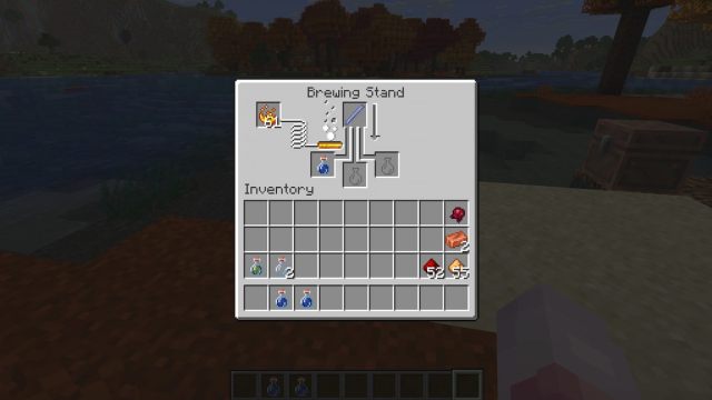 Crafting a Potion of Wind Charging in Minecraft