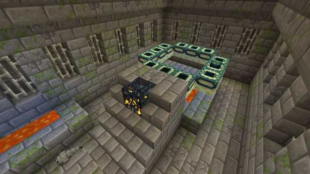 A Minecraft End Portal with one Eye of Ender