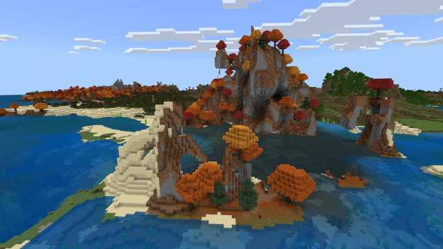A Windswept Dappled Forest biome in Minecraft