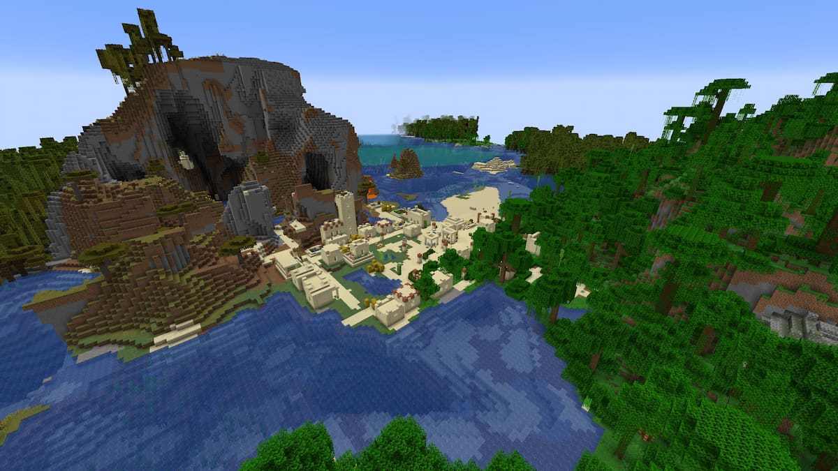 A Desert Village in the middle of Desert, Windswept Savanna, and Jungle biomes