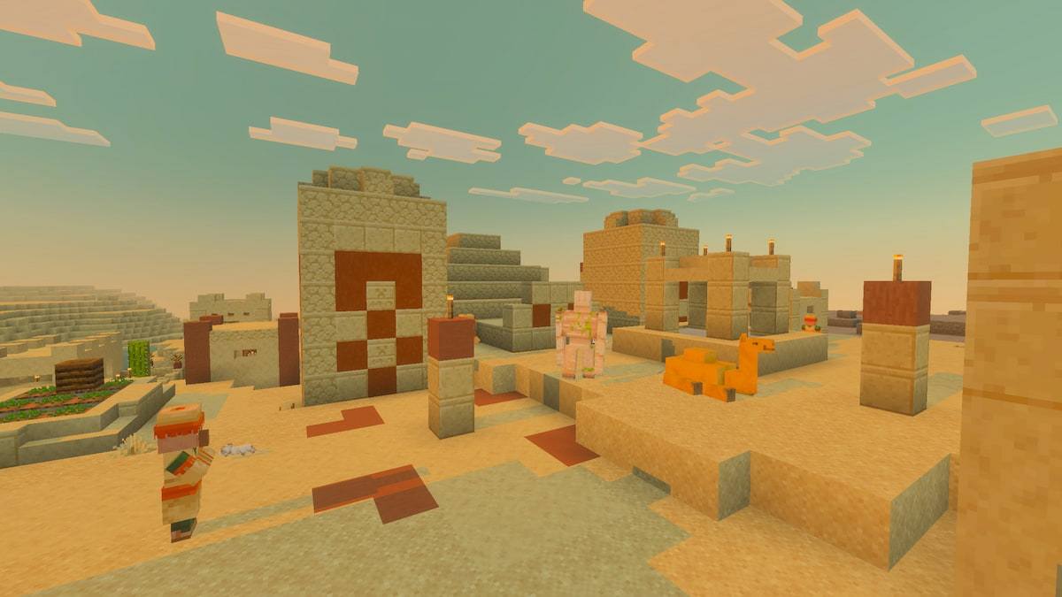 A Desert Temple inside a Desert Village in Minecraft