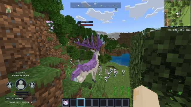 An Eikthydeer from Palworld in Minecraft