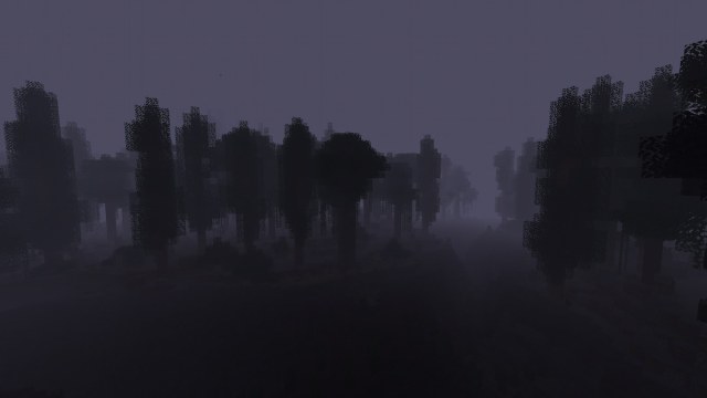 A player entering the Limbo Dimension while using the Limbo horror mod in Minecraft
