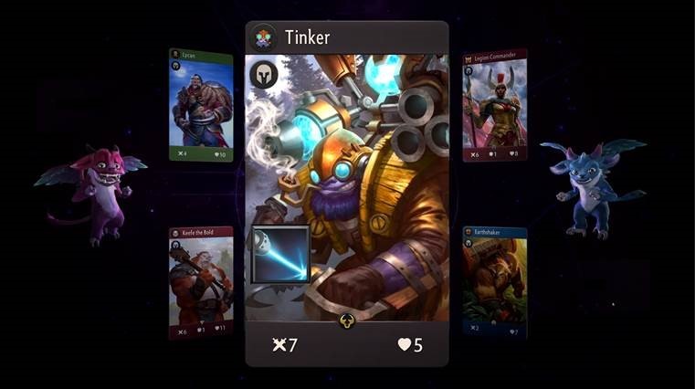 The Tinker card is shown with a cyberpunk robot on its face