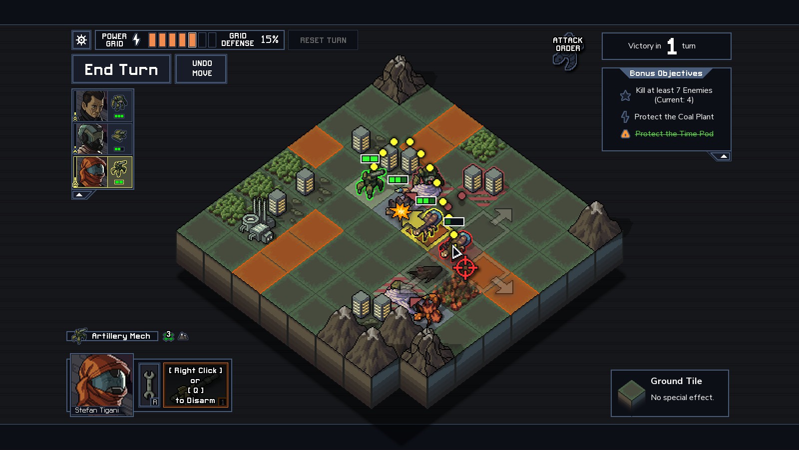 Players fight for supremacy based on strategy and tactics in Into the Breach
