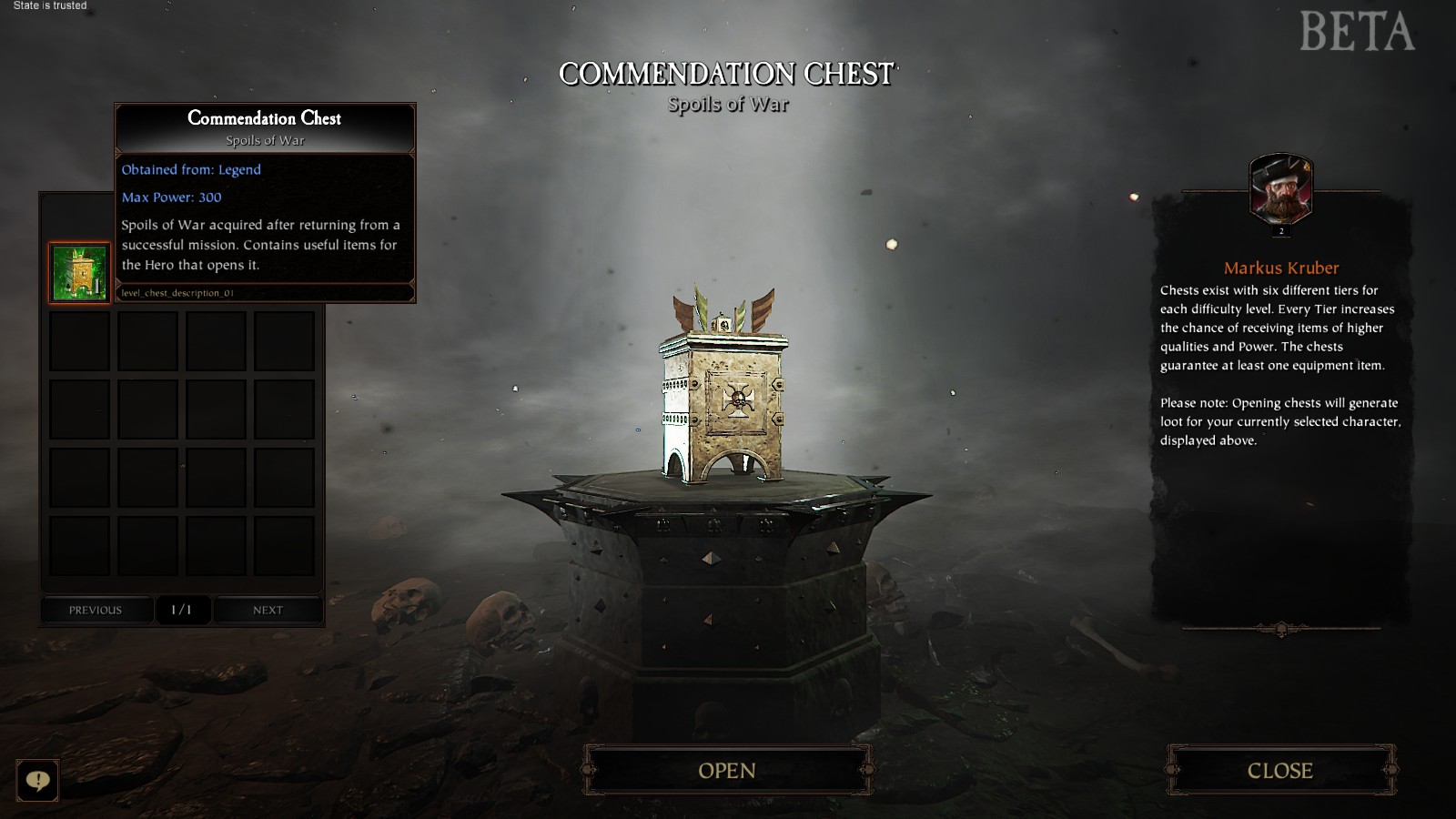 One of Warhammer Vermintide 2's loot chests