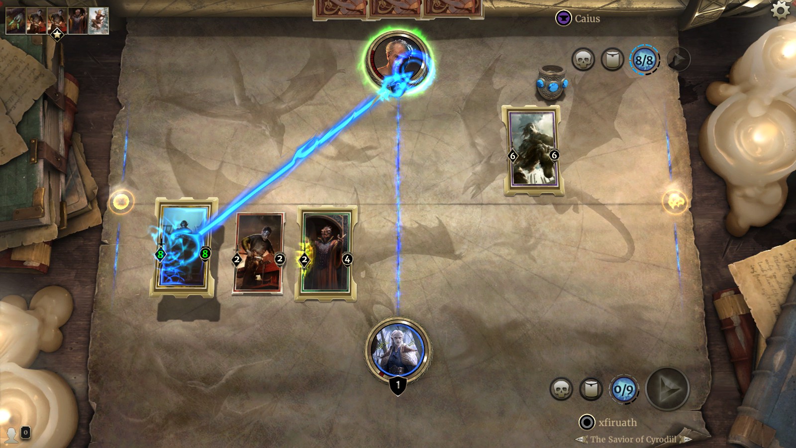 cards attacking other cards during the Hlaalu Initiation puzzle in Houses of Morrowind