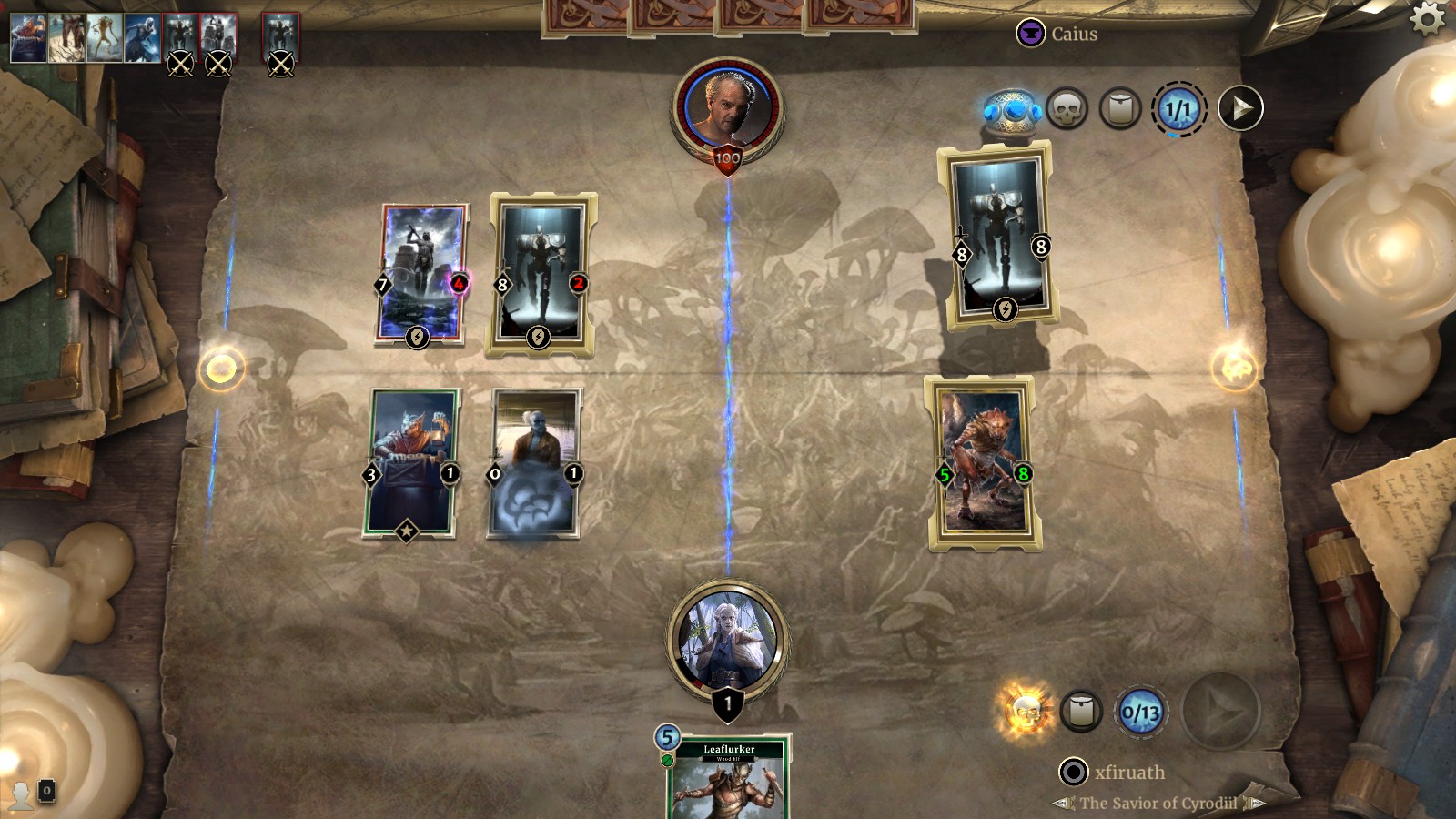 Image from a battle during the Dagoth Mastery Puzzle in Elder Scrolls Legends Houses of Morrowind