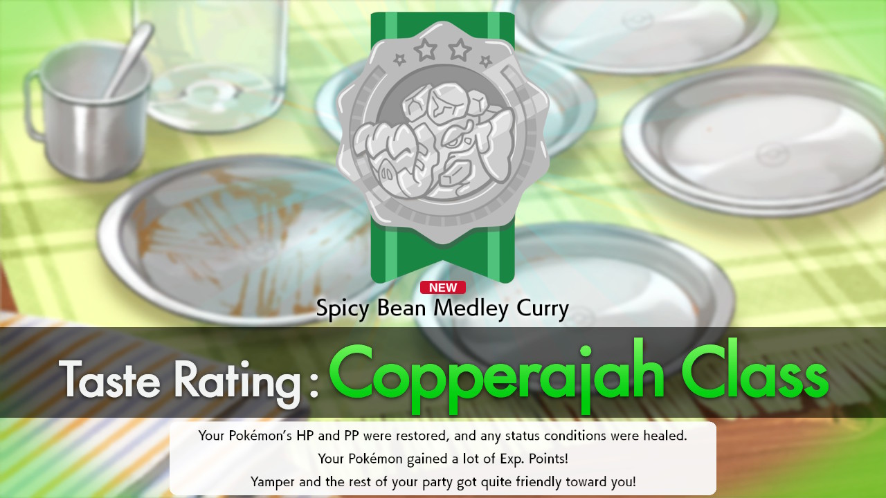 Pokemon sword and shield curry taste rating for Copperajah Class.  
