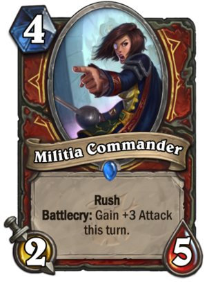 Militia Commander card in Hearthstone The Witchwood