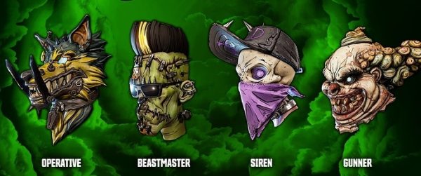 Borderlands 3 spooky heads Halloween vault hunter masks for Fl4k, Amara, Moze, and Zane