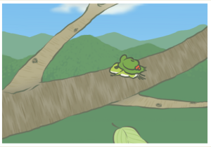 Frog sitting on limb
