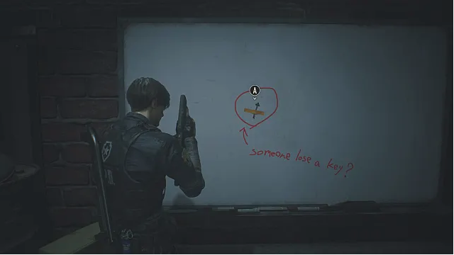 Leon gets the spade key on a whiteboard.