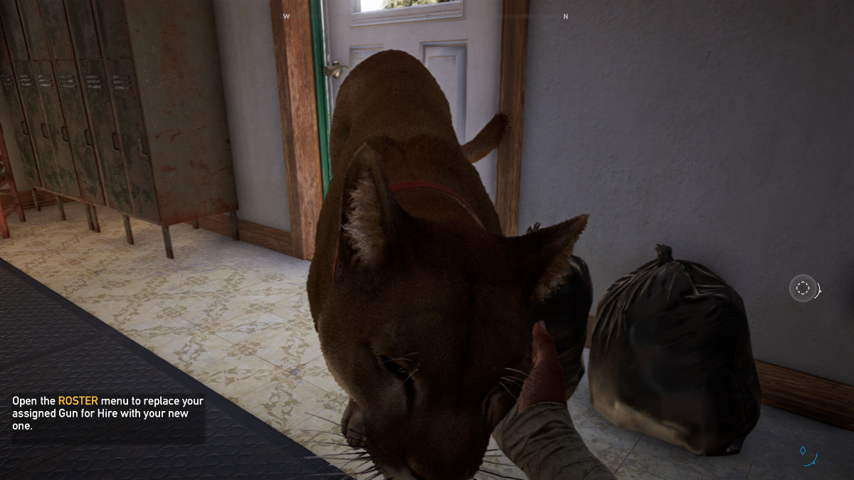 Peaches the cougar getting affection in Far Cry 5