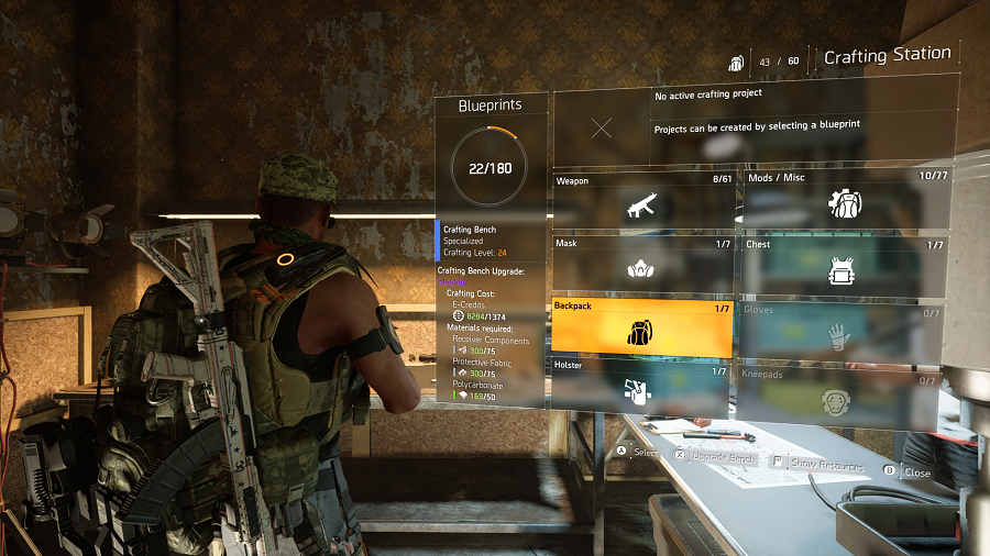 the division 2 how to upgrade the crafting bench