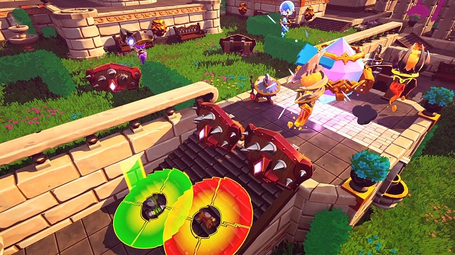 Towers and traps the castle map in Dungeon Defenders Awakened.