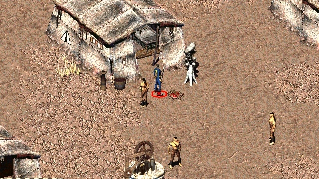 Raider outside a camp in Fallout 2