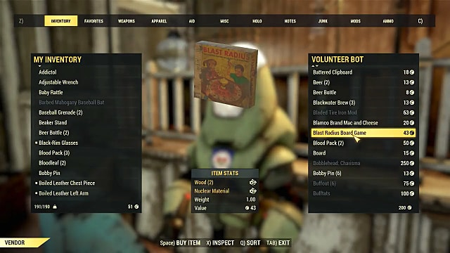 Fallout 76 inventory management