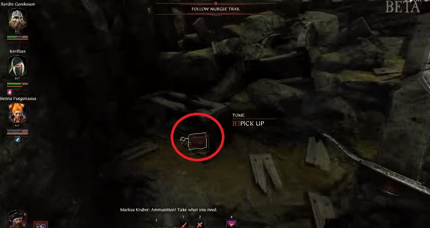 Location of the second tome in the festering ground portion of warhammer vermintide 2