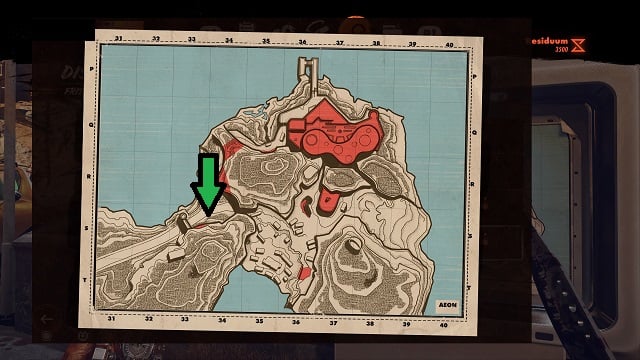 A map of Firstad Rock showing the location of a Gideon Fry kiosk.