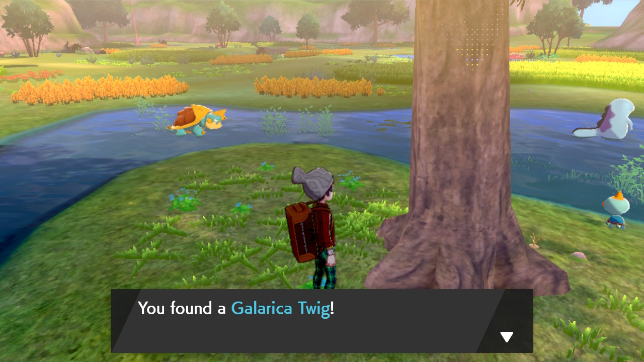 You can find Galarica Twigs underneath full-grown trees in Isle of Armor.